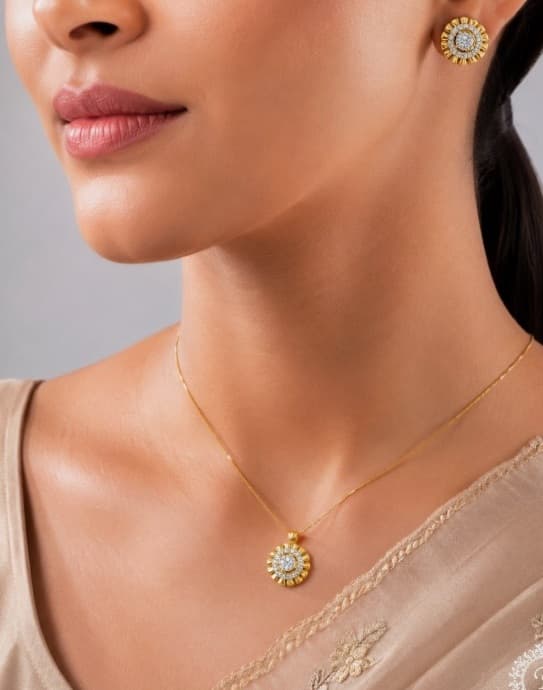 Exquisite 22K yellow gold bridal necklace with antique carvings and bead tassels